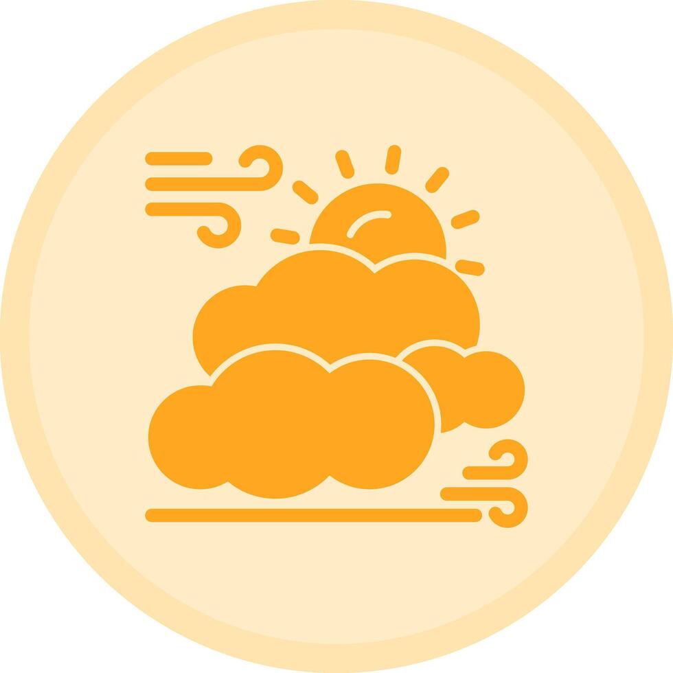 Sun and clouds Multicolor Circle Icon vector