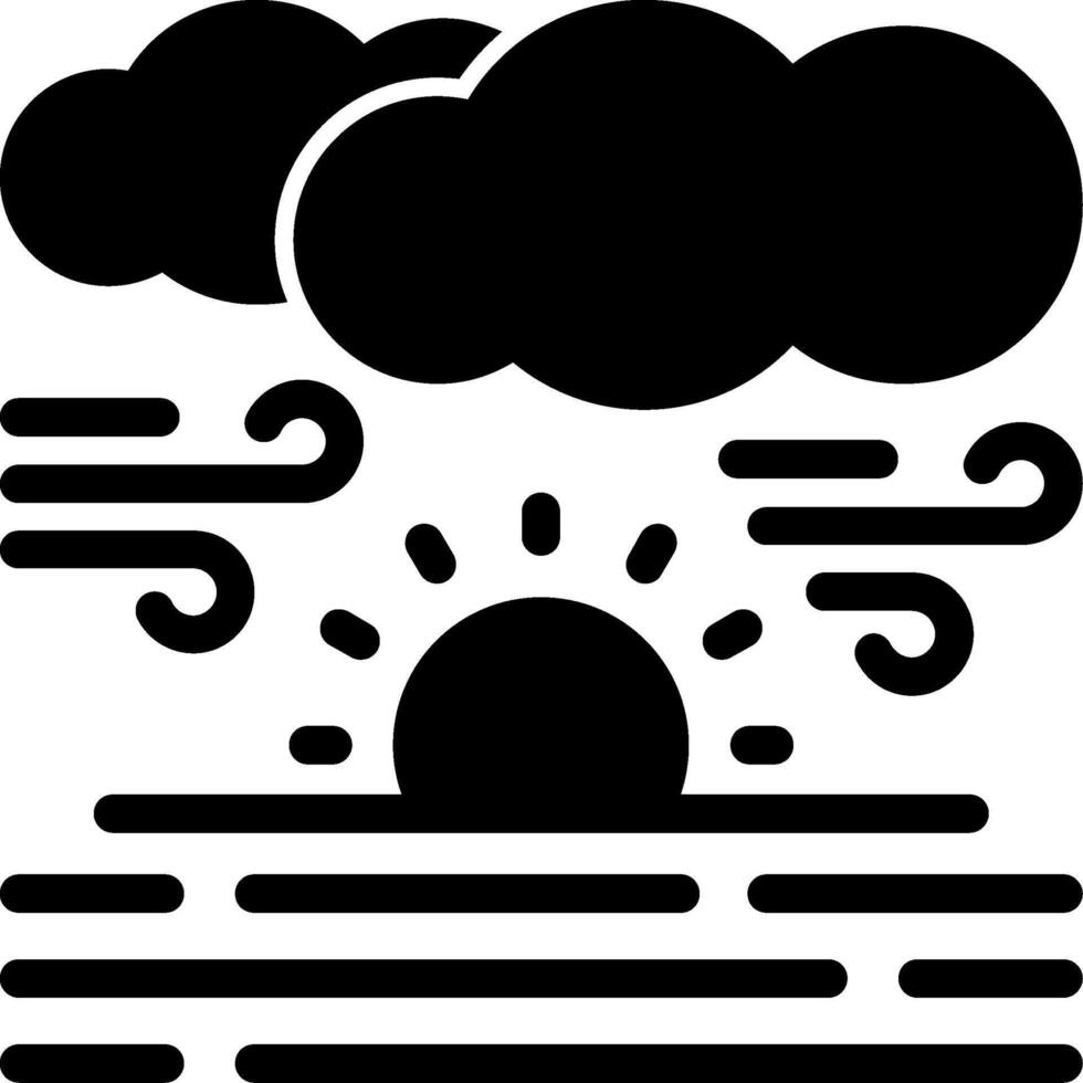 Sunrise over water Glyph Icon vector