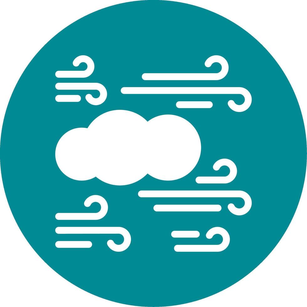 Windy day Glyph Circle Icon vector