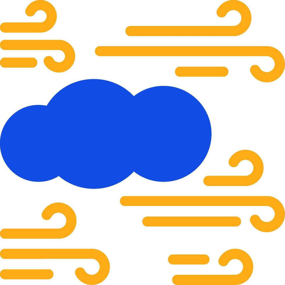 Windy day Flat Two Color Icon vector