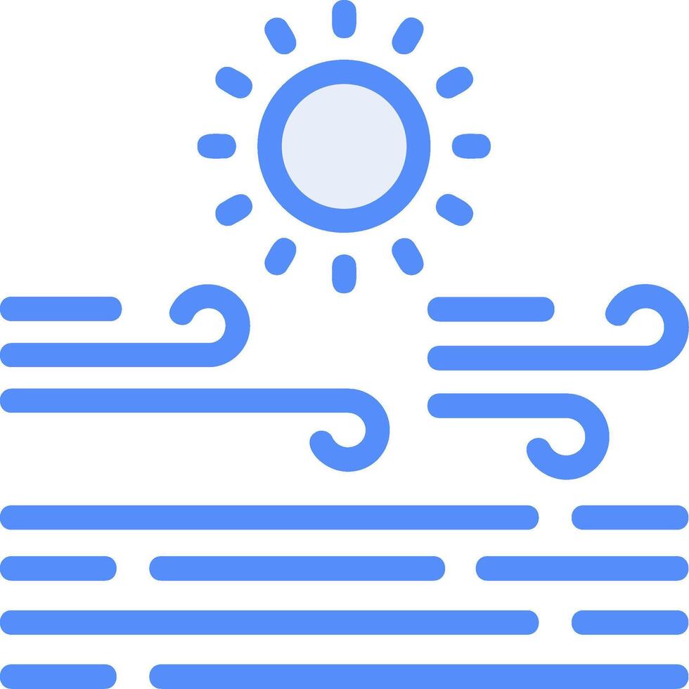 Calm day Line Filled Blue Icon vector