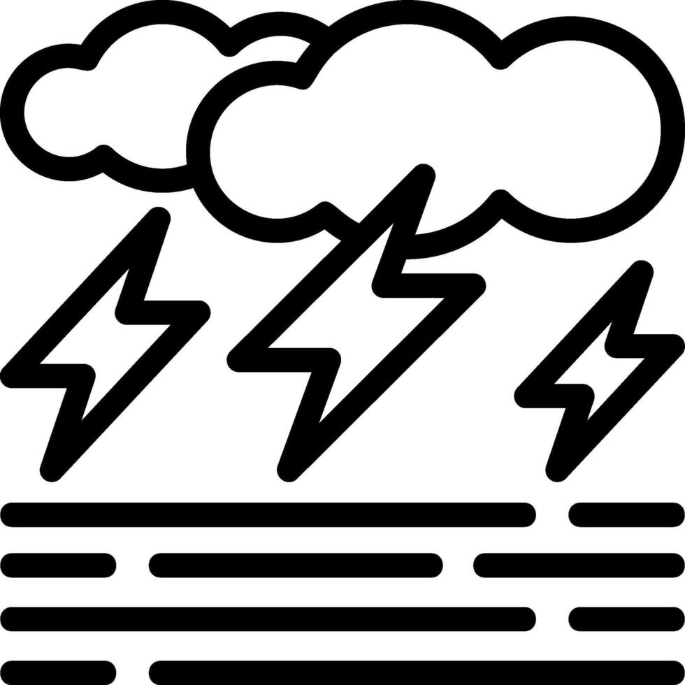 Stormy day Line Icon vector