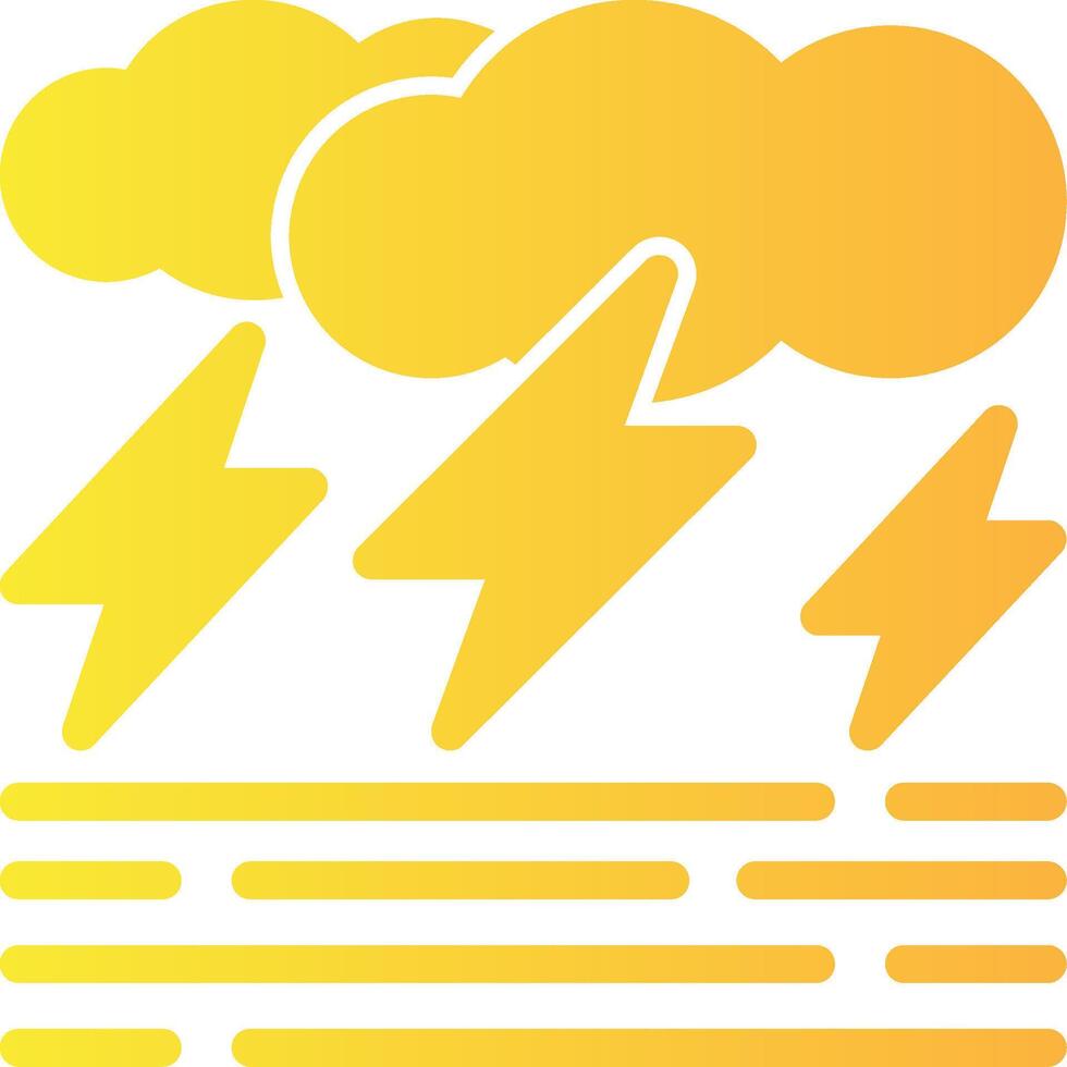 Stormy day Solid Multi Gradient Icon vector