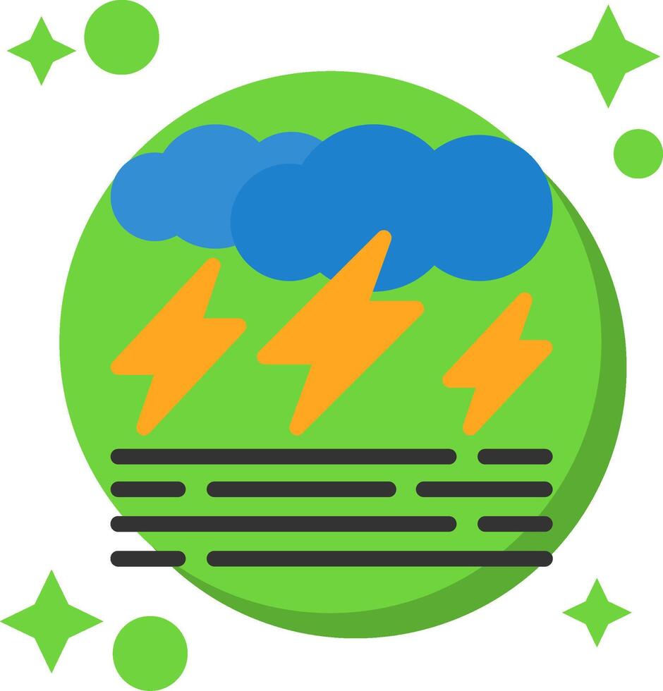Stormy day Tailed Color Icon vector
