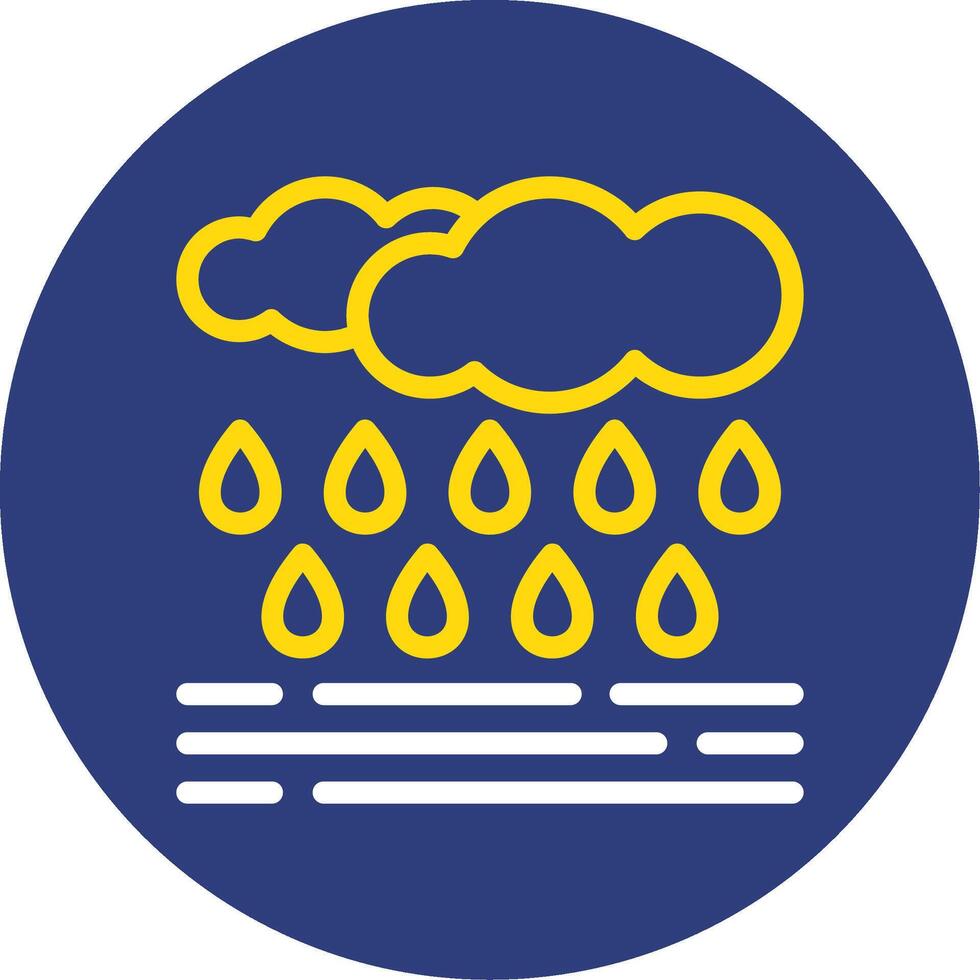 Rainy day Dual Line Circle Icon vector