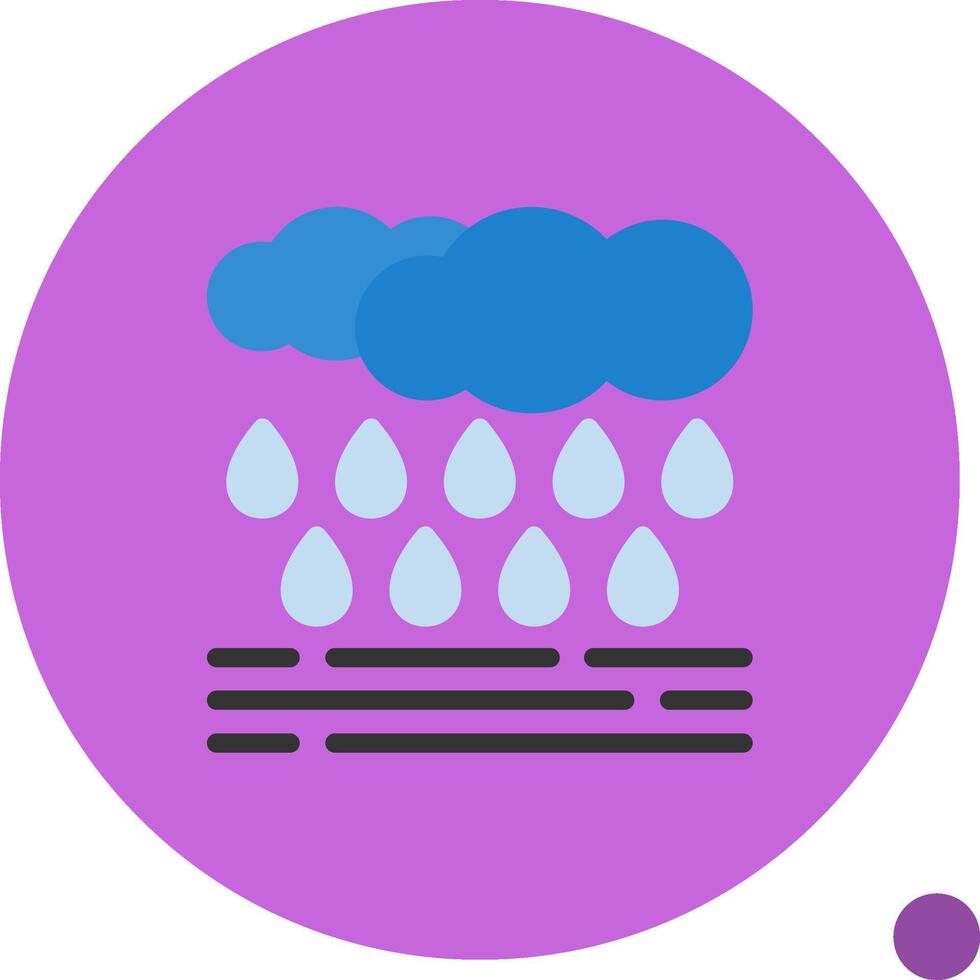 Rainy day Flat Shadow Icon vector