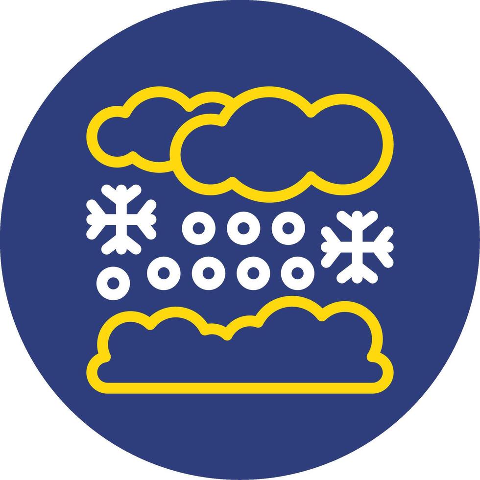 Snowy day Dual Line Circle Icon vector