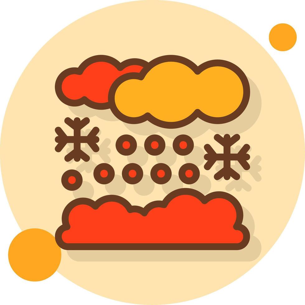 Snowy day Filled Shadow Circle Icon vector