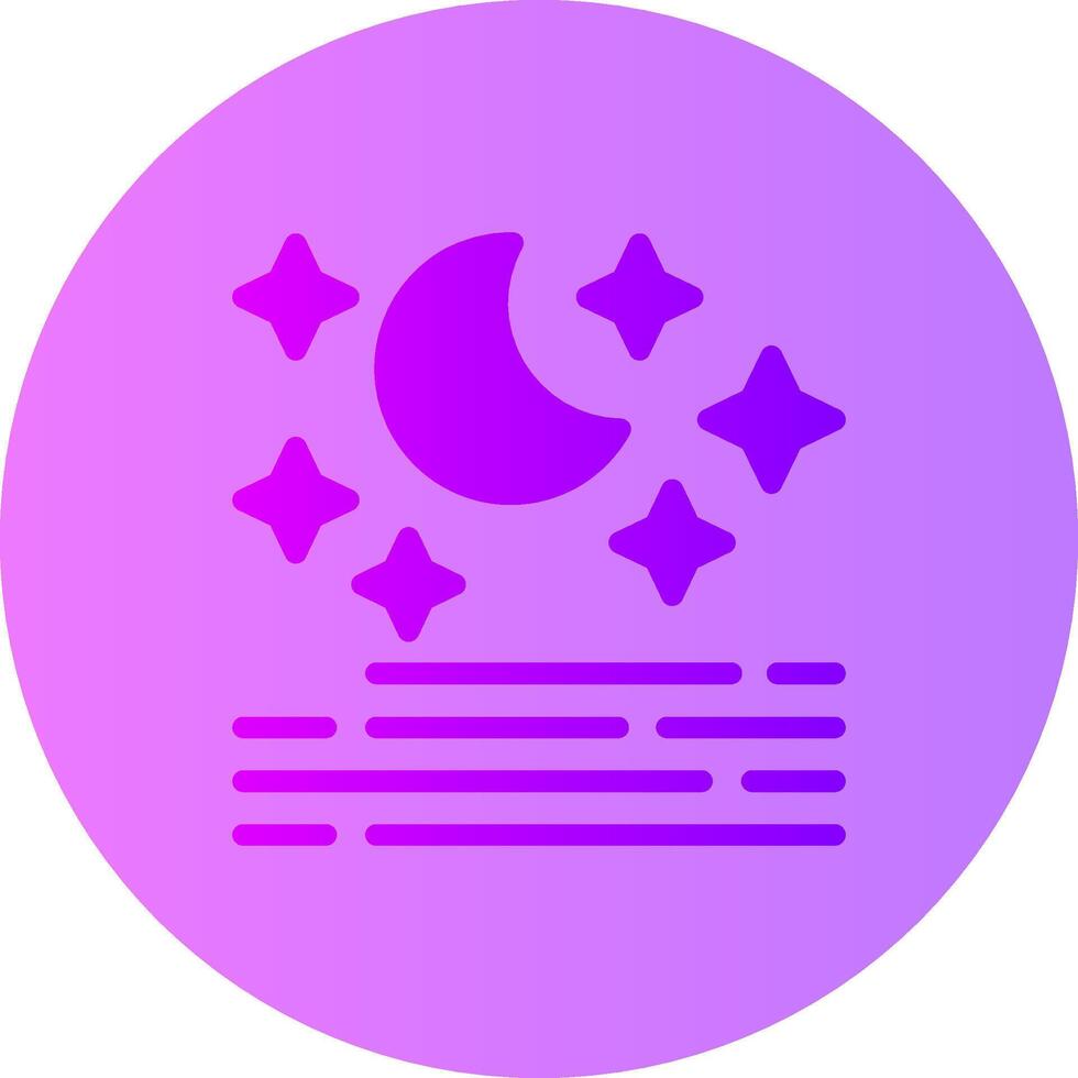 Clear night sky Gradient Circle Icon vector