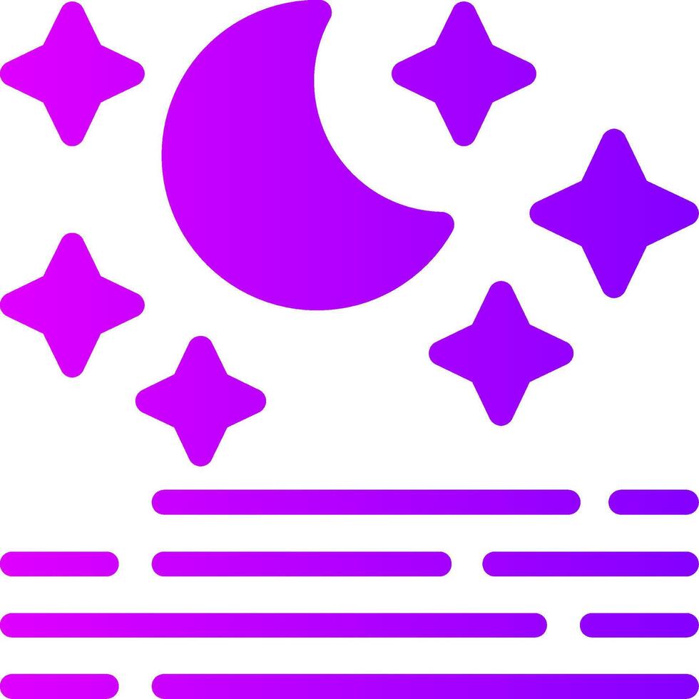 Clear night sky Solid Multi Gradient Icon vector
