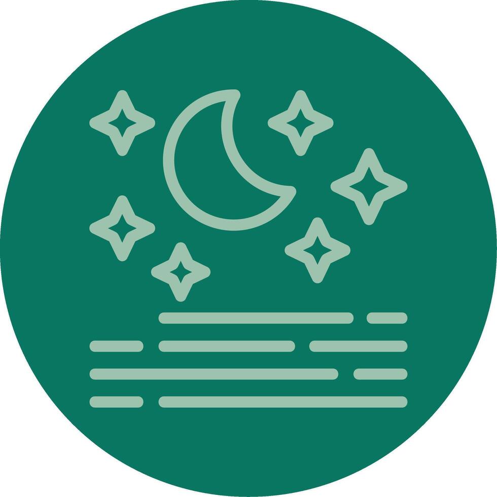 Clear night sky Line Multi color Icon vector