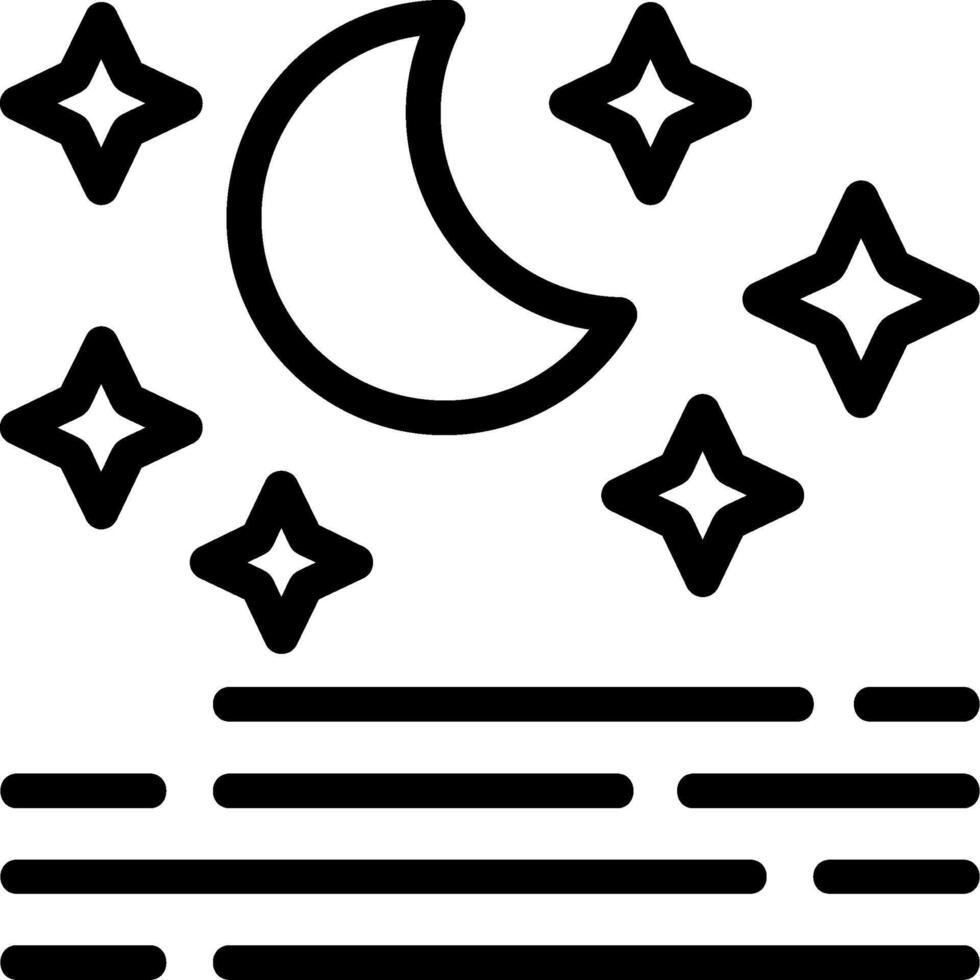 Clear night sky Line Icon vector