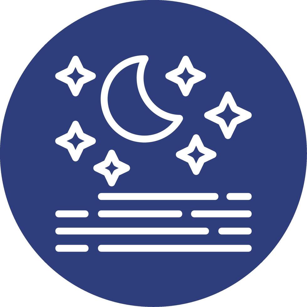 Clear night sky Outline Circle Icon vector