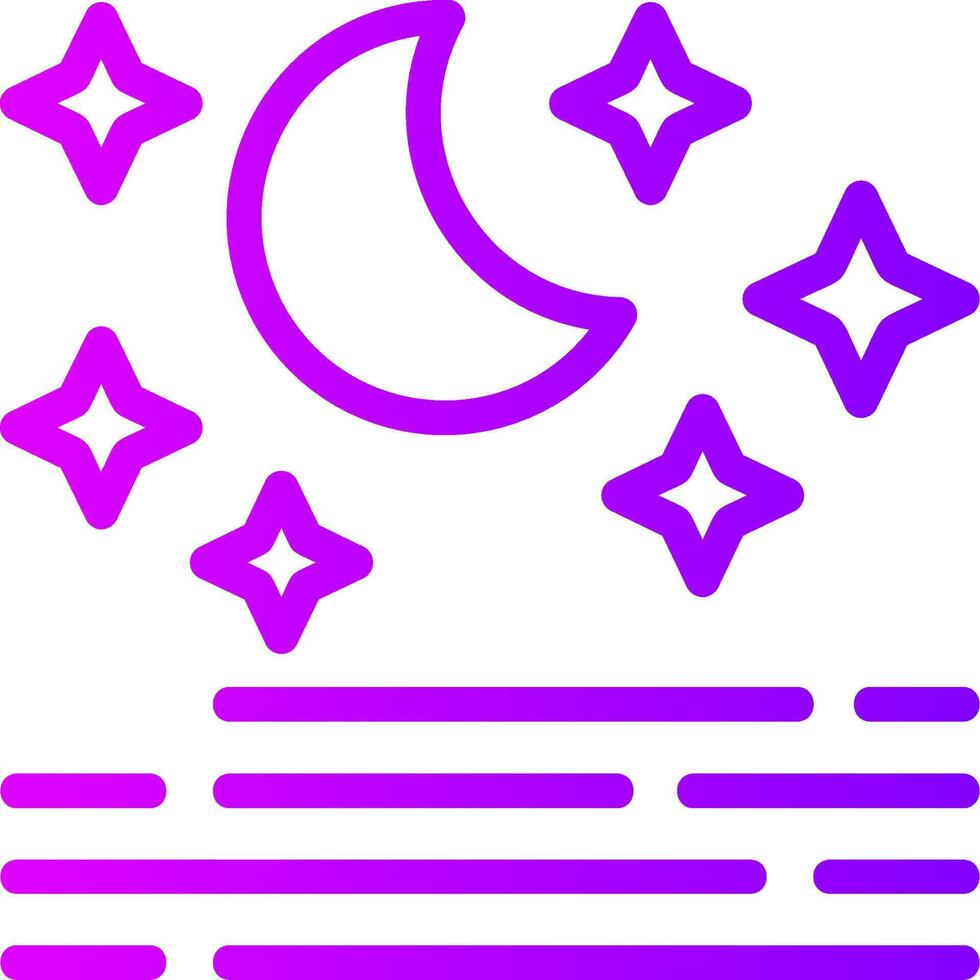 Clear night sky Linear Gradient Icon vector