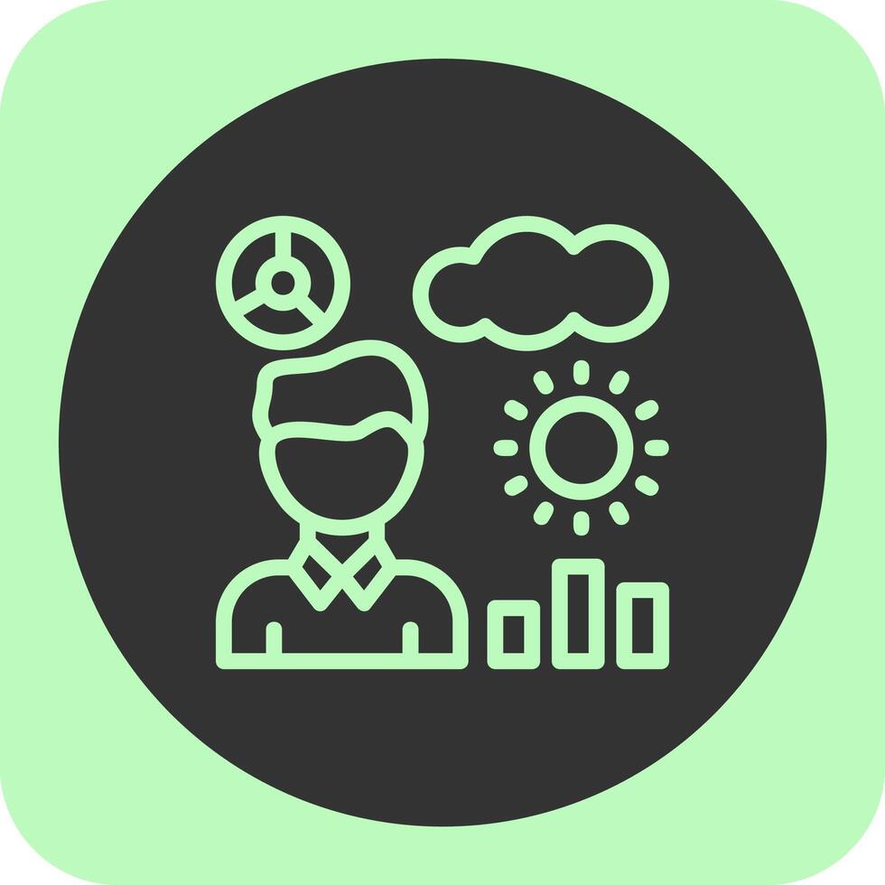 Meteorologist Linear Round Icon vector