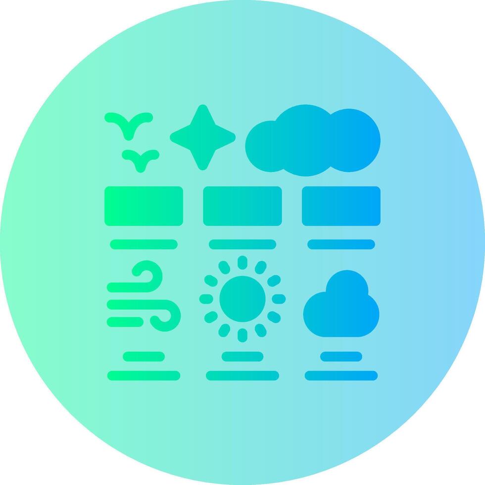 Weather forecast Gradient Circle Icon vector