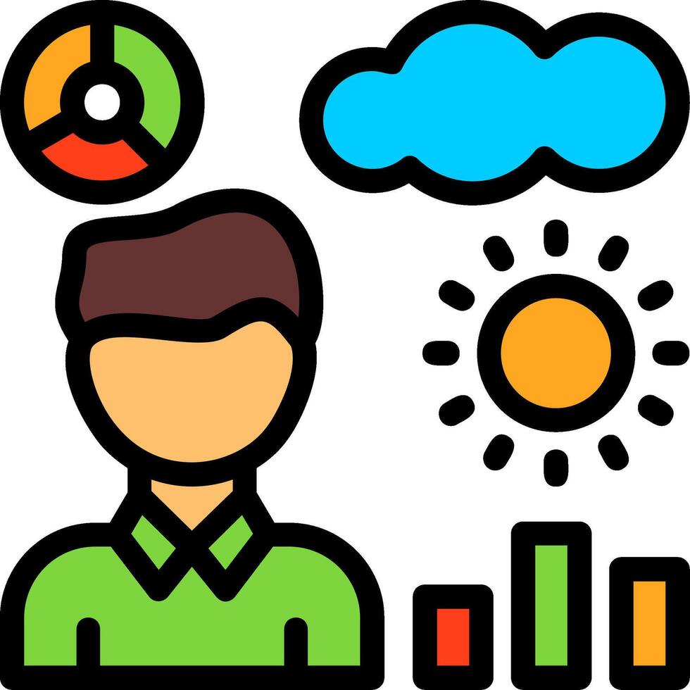 Meteorologist Line Filled Icon vector