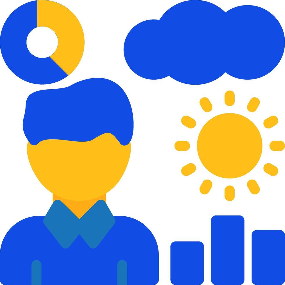 Meteorologist Flat Two Color Icon vector