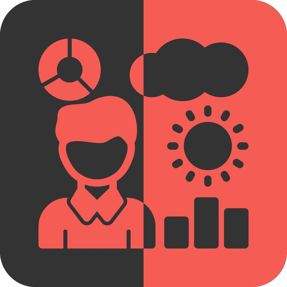 Meteorologist Red Inverse Icon vector