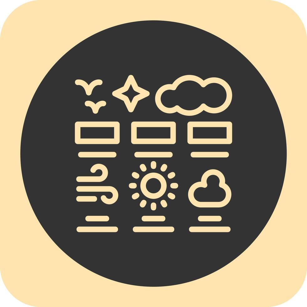 Weather forecast Linear Round Icon vector