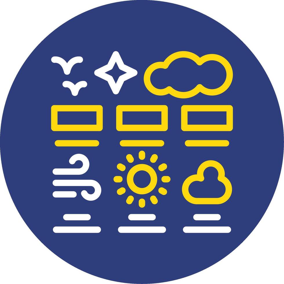 Weather forecast Dual Line Circle Icon vector