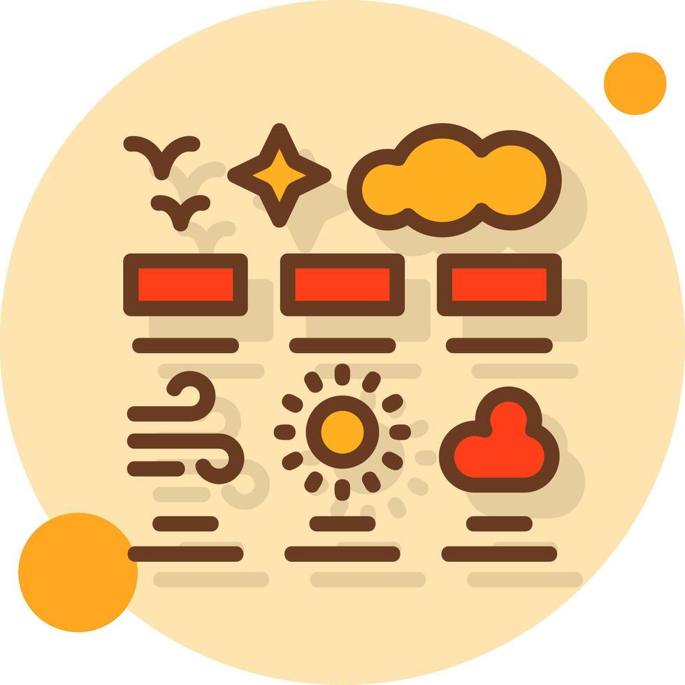 clima pronóstico lleno sombra circulo icono vector