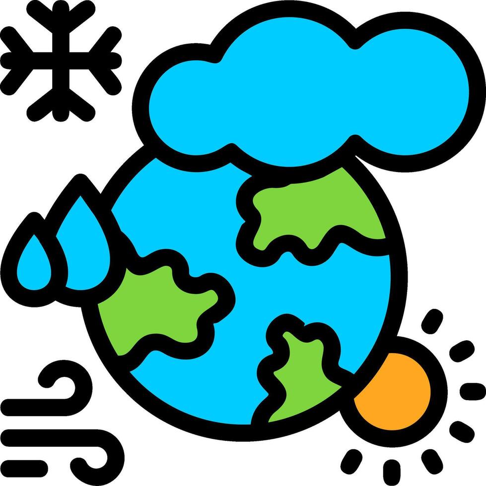 Climate change Line Filled Icon vector