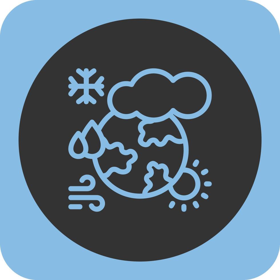 Climate change Linear Round Icon vector