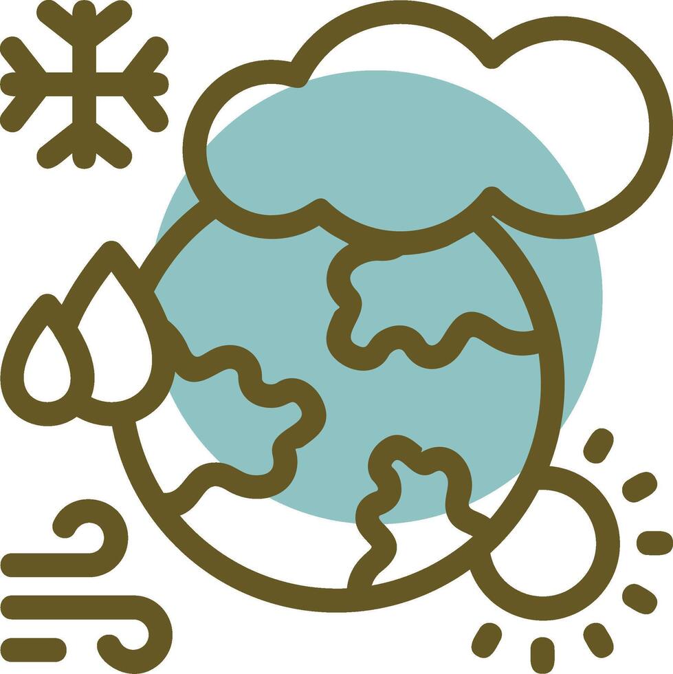 Climate change Linear Circle Icon vector