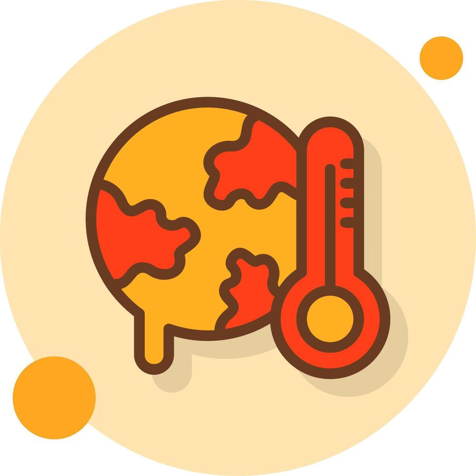 Global warming Filled Shadow Circle Icon vector