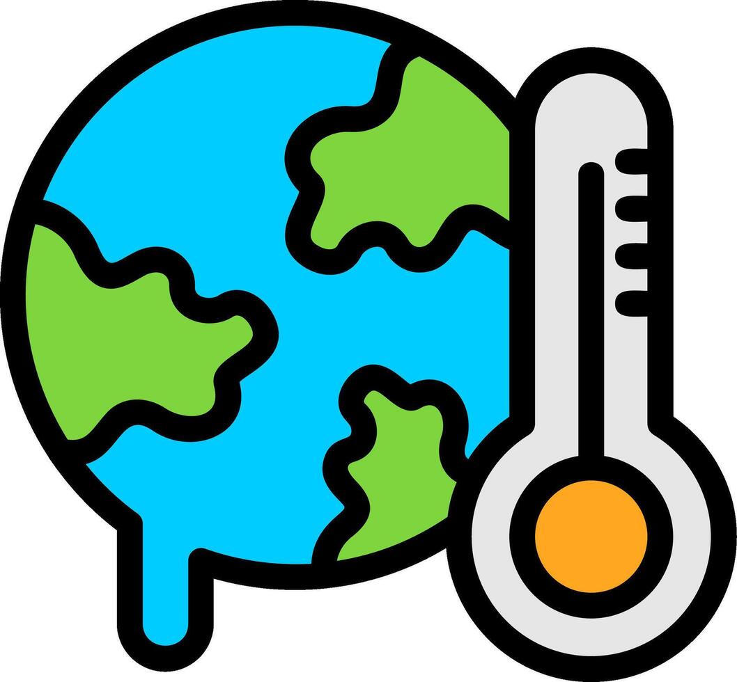 Global warming Line Filled Icon vector