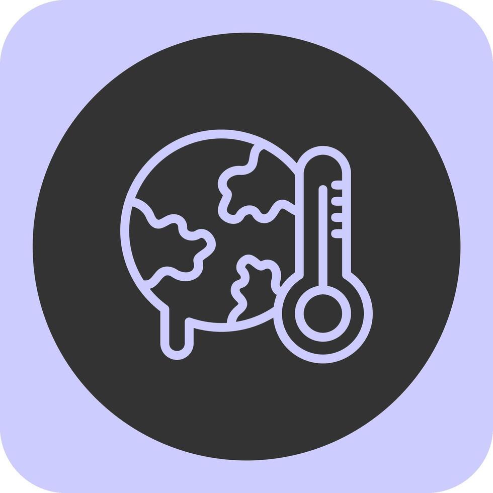 global calentamiento lineal redondo icono vector