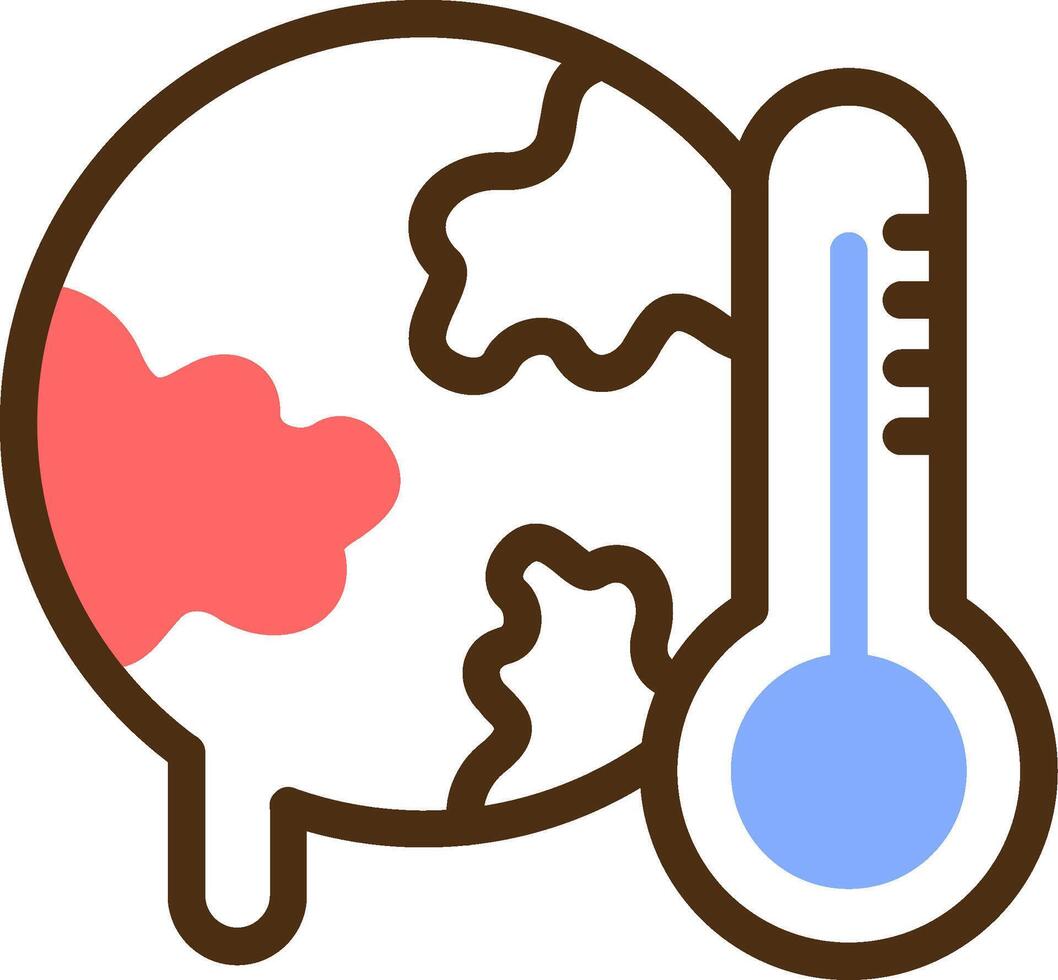 Global warming Color Filled Icon vector
