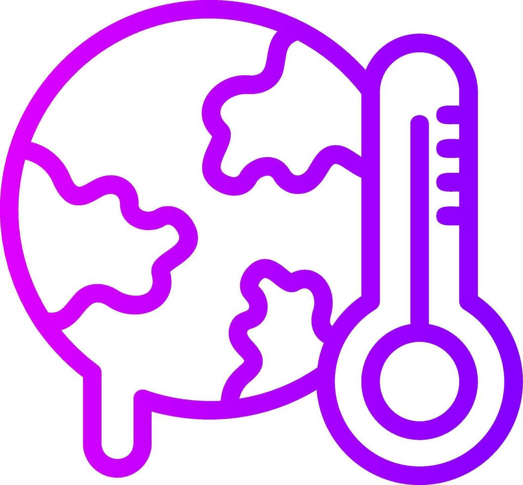 Global warming Linear Gradient Icon vector