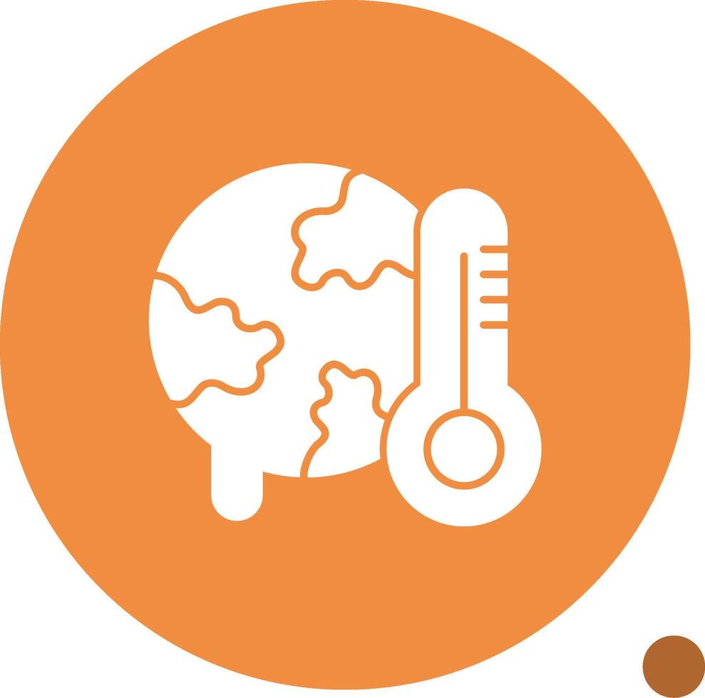 Global warming Glyph Shadow Icon vector