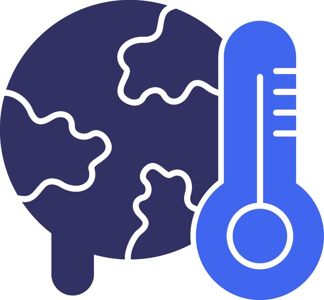 Global warming Solid Two Color Icon vector