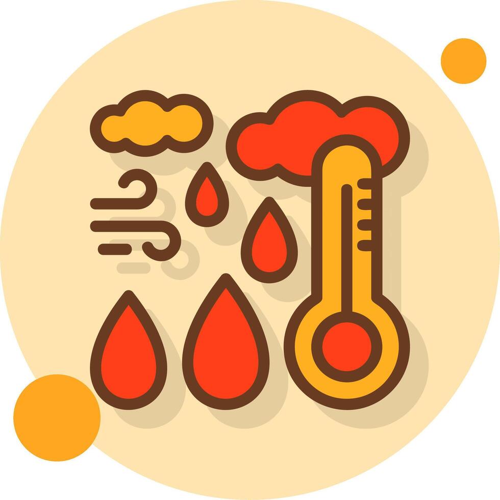 Humidity Filled Shadow Circle Icon vector