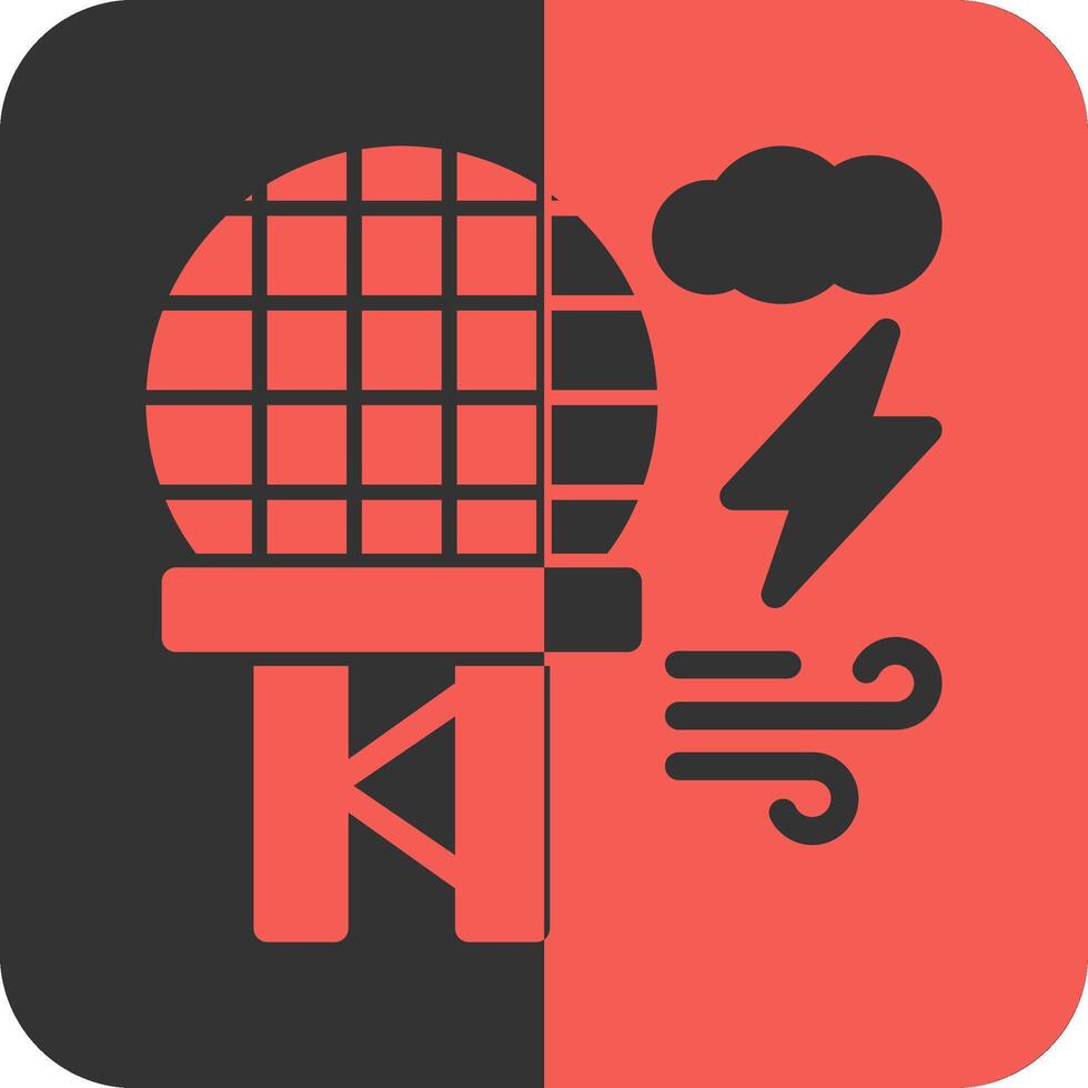 Doppler radar Red Inverse Icon vector