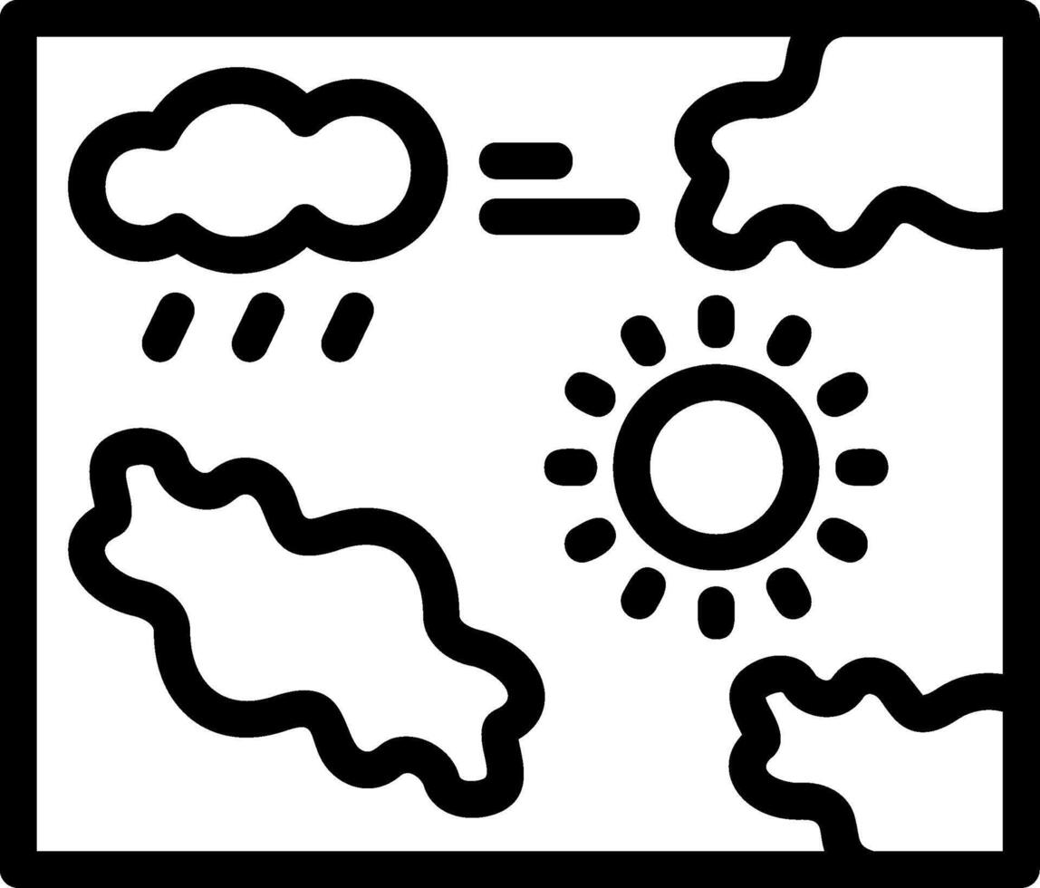 clima mapa línea icono vector