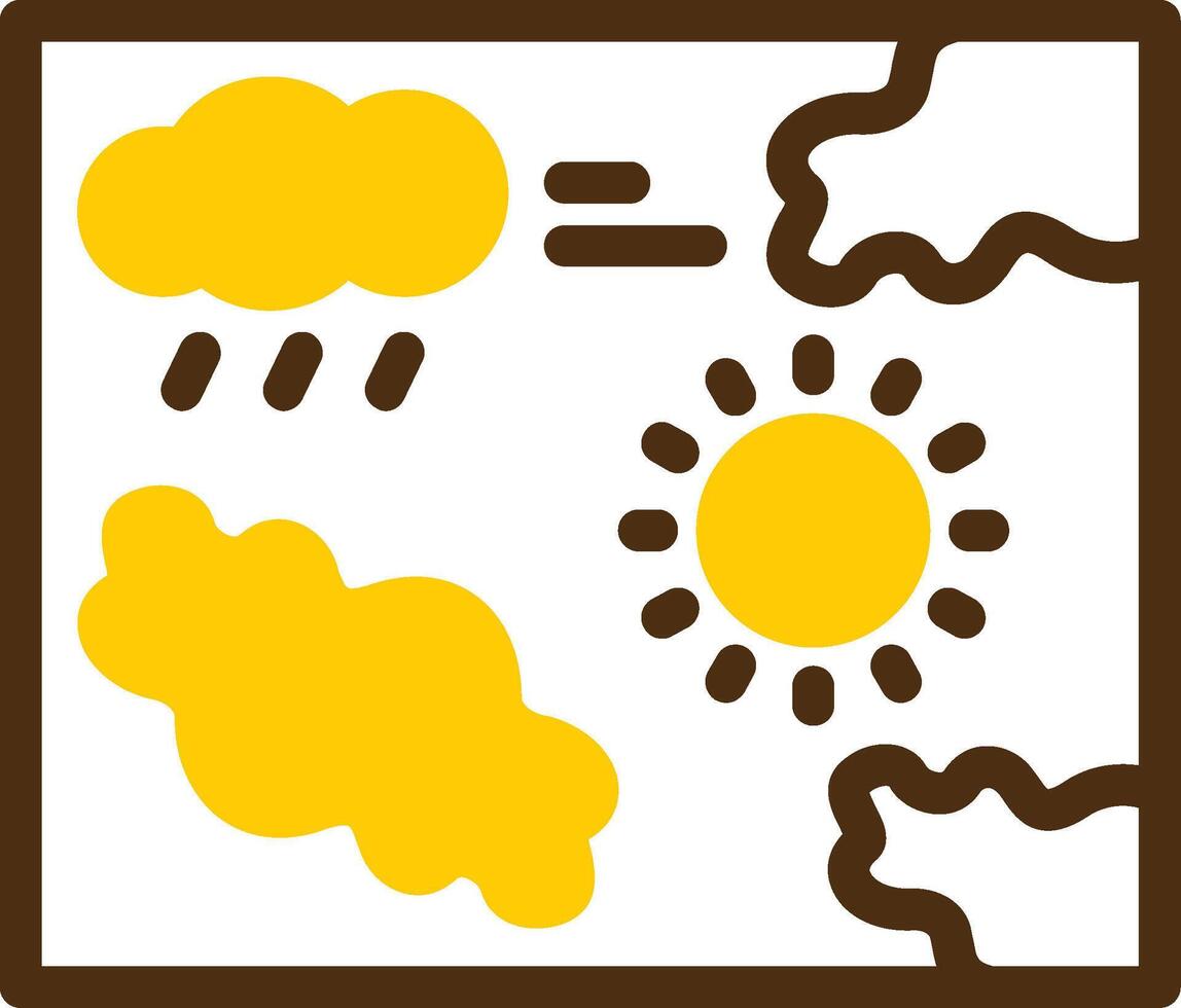 Weather map Yellow Lieanr Circle Icon vector