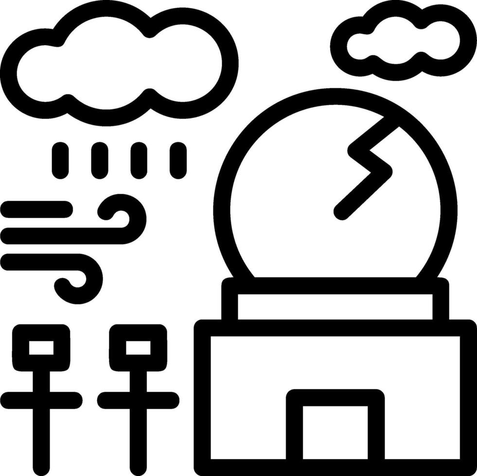 icono de línea de estación meteorológica vector