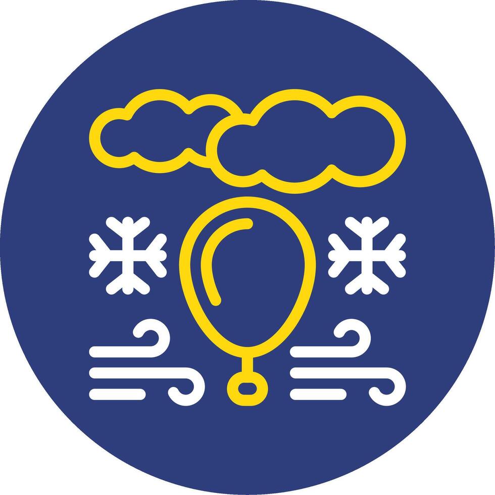 Weather balloon Dual Line Circle Icon vector