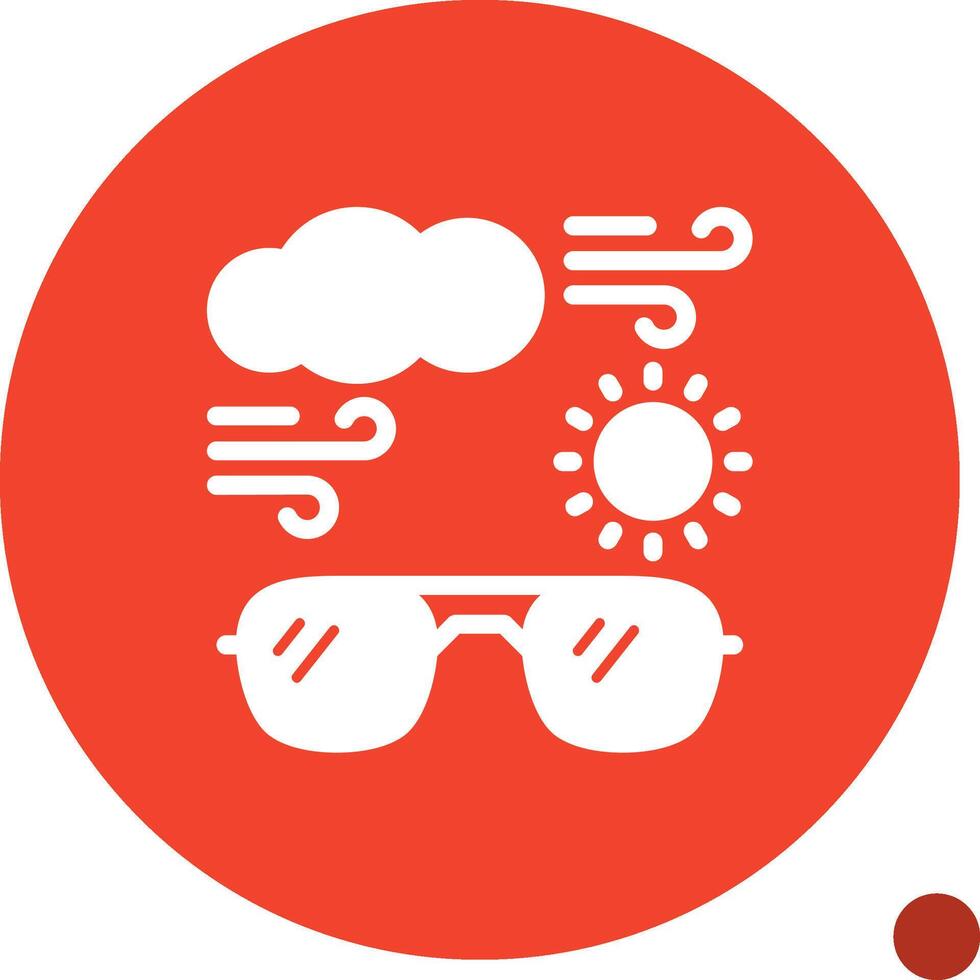 Sun with sunglasses Glyph Shadow Icon vector