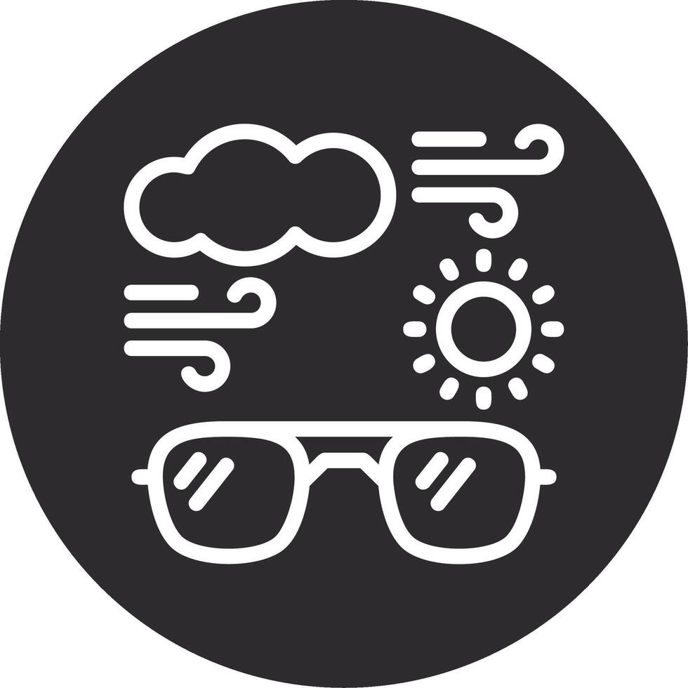 Sun with sunglasses Inverted Icon vector