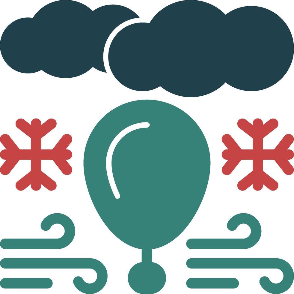 Weather balloon Glyph Two Color Icon vector