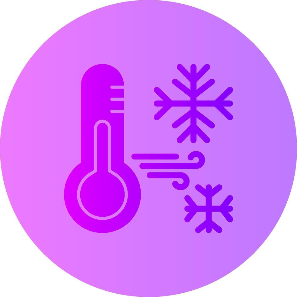 Snowflake with thermometer Gradient Circle Icon vector