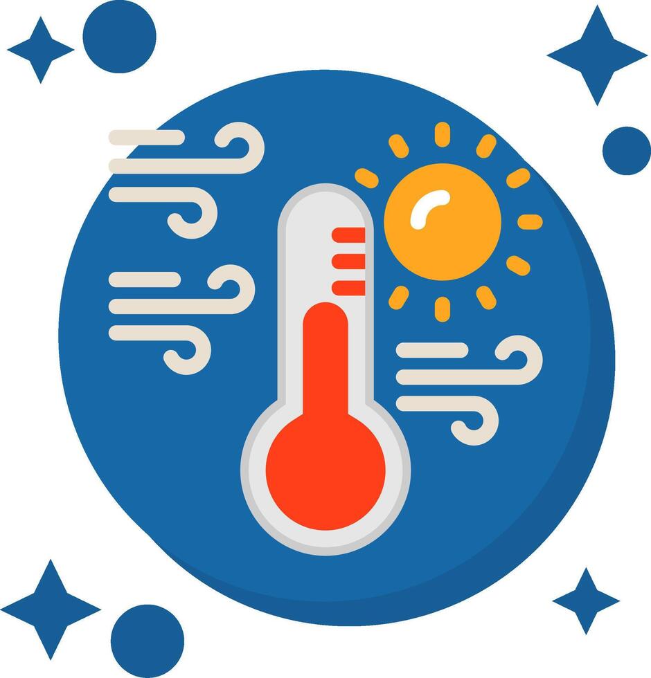 Sun with thermometer Tailed Color Icon vector