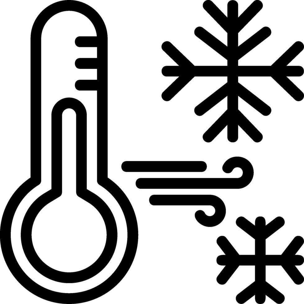 Snowflake with thermometer Line Icon vector