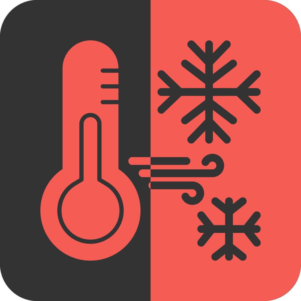 Snowflake with thermometer Red Inverse Icon vector