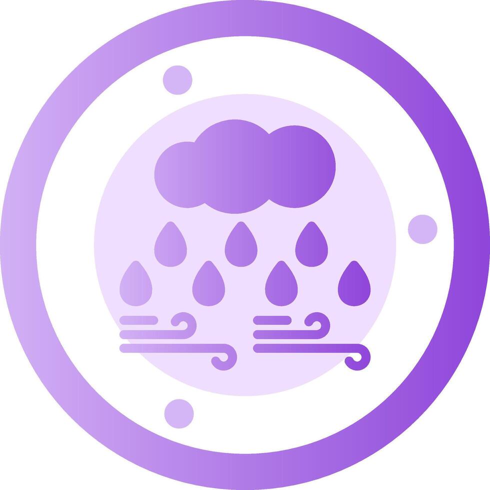 Cloud with raindrop Glyph Gradient Icon vector